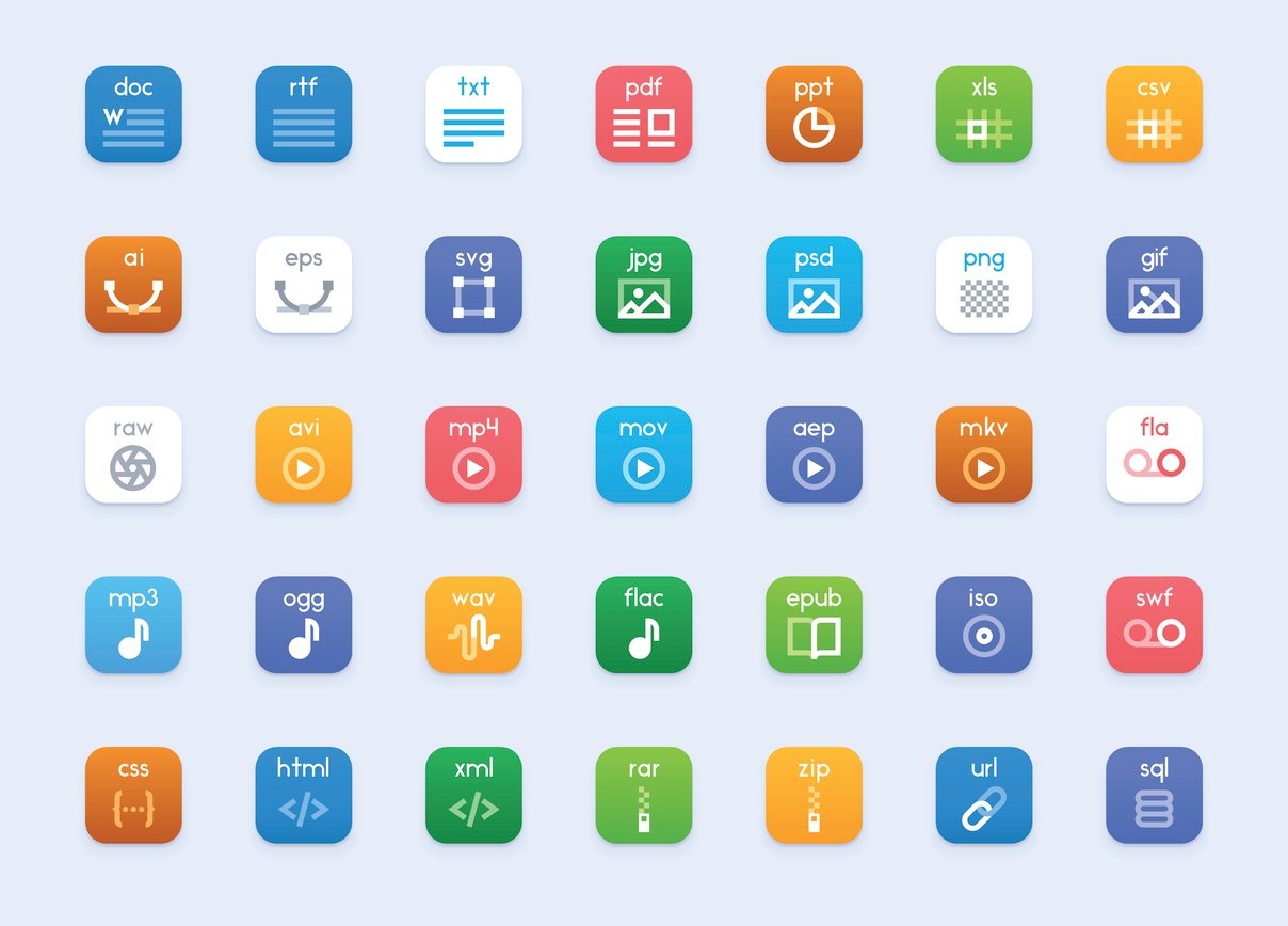 file-formats-in-different-colors