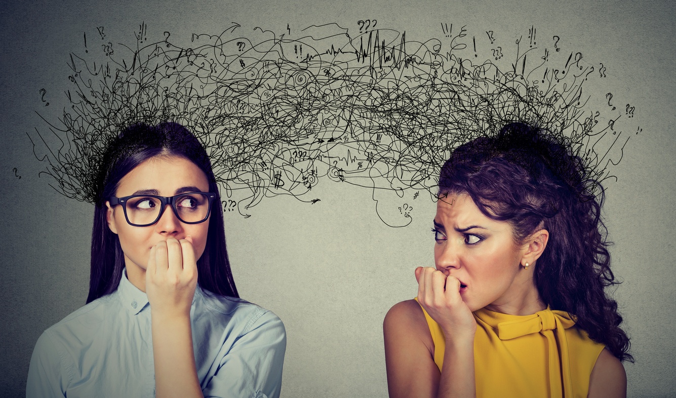 two women anxious communication