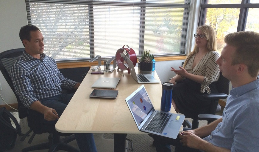 Verblio-CEO-Steve-Pockross-Courtney-Tobin-Kevin-Lawrence-in-office-meeting Verblio-CEO-Steve-Pockross-Courtney-Tobin-Kevin-Lawrence-in-office-meeting